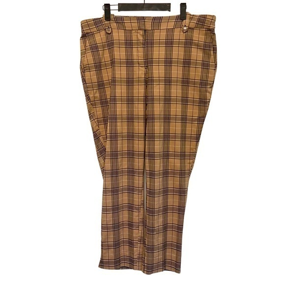 cleo Pants - Cleo Beige & Black Plaid Dress Pants | Size 16 | Missing Button | GUC 👖✨